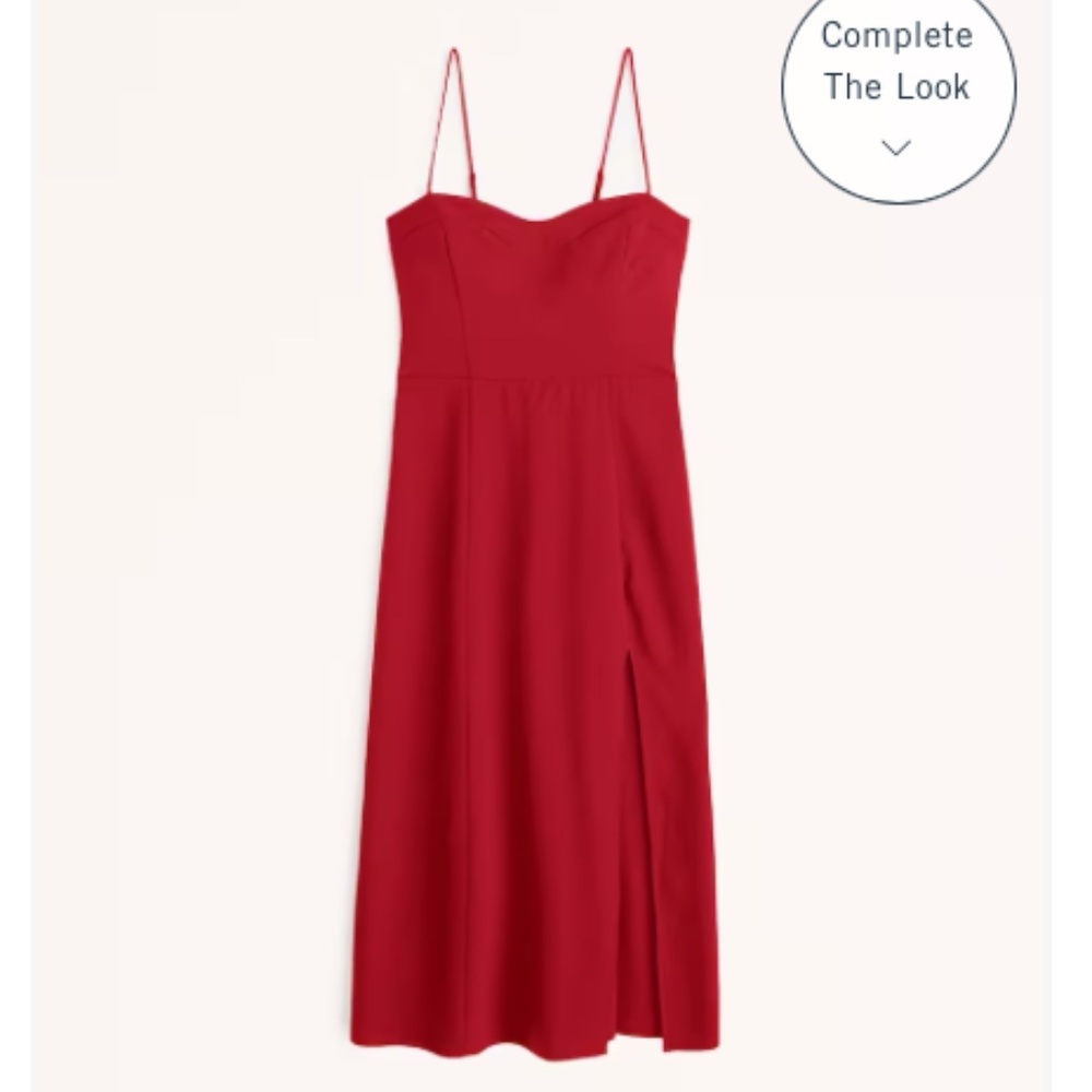 Abercrombie and Fitch - Luxe Crepe High-Slit Midi Dress, Size Medium